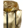 Shiny metallic hooded vestJackets