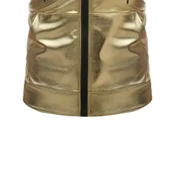 Shiny metallic hooded vestJackets
