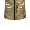 Shiny metallic hooded vestJackets