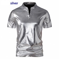 Shiny metallic short sleeve t-shirtT-shirts