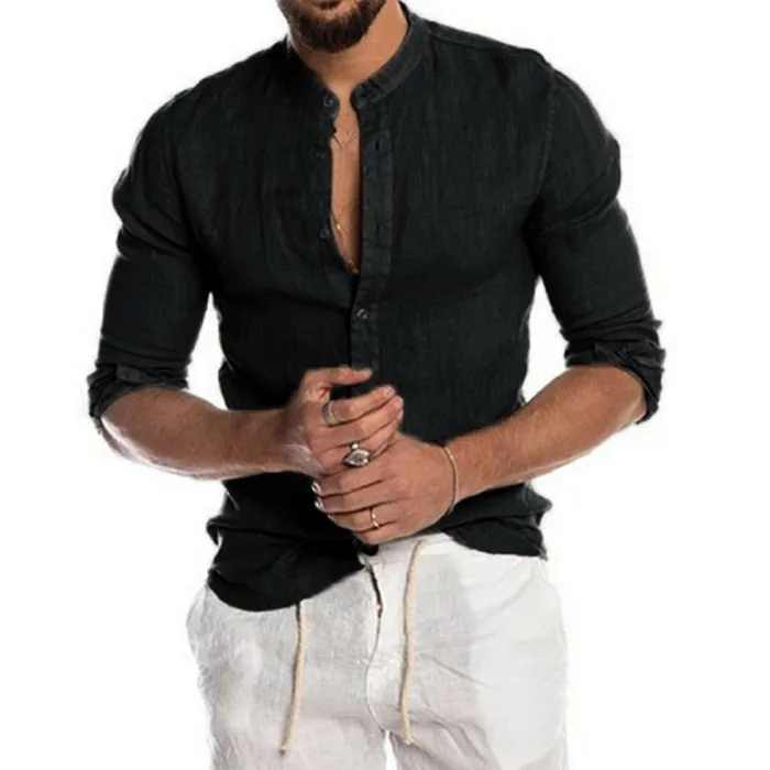 Classic long sleeve linen shirtT-shirts