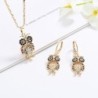 Golden jewellery set - with crystal owls - necklace / earringsJewellery Sets