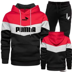 Colorful striped hoodie / black pants - tracksuit - setPants