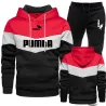 Colorful striped hoodie / black pants - tracksuit - setPants