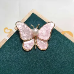 Shell butterfly with pearl - broochBrooches