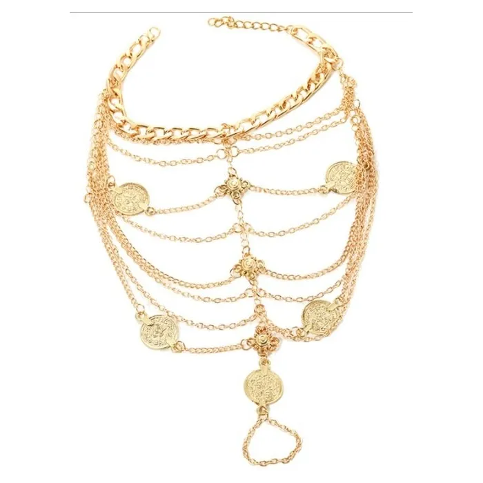 Multi layer anklet - metal coinsAnklets