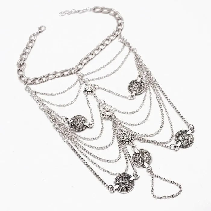 Multi layer anklet - metal coinsAnklets