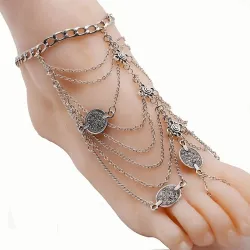 Multi layer anklet - metal coinsAnklets