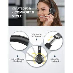 Mpow HC6 - USB wired headset - headphones with microphone - 3.5mmEar- & Headphones
