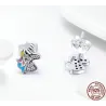 Silver earrings with crystal unicornEarrings