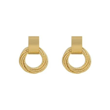 Elegant golden round earrings - multiple circlesEarrings