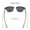 MERRYS - classic polarized sunglasses - semi-rimless - wooden temple - UV400Sunglasses