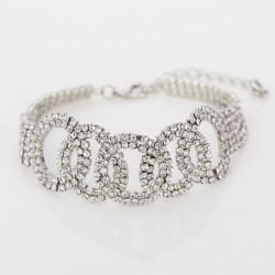 Luxurious silver bracelet with crystalsBracelets