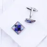 Square metal cufflinks - colorful chessboardCufflinks