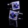 Square metal cufflinks - colorful chessboardCufflinks
