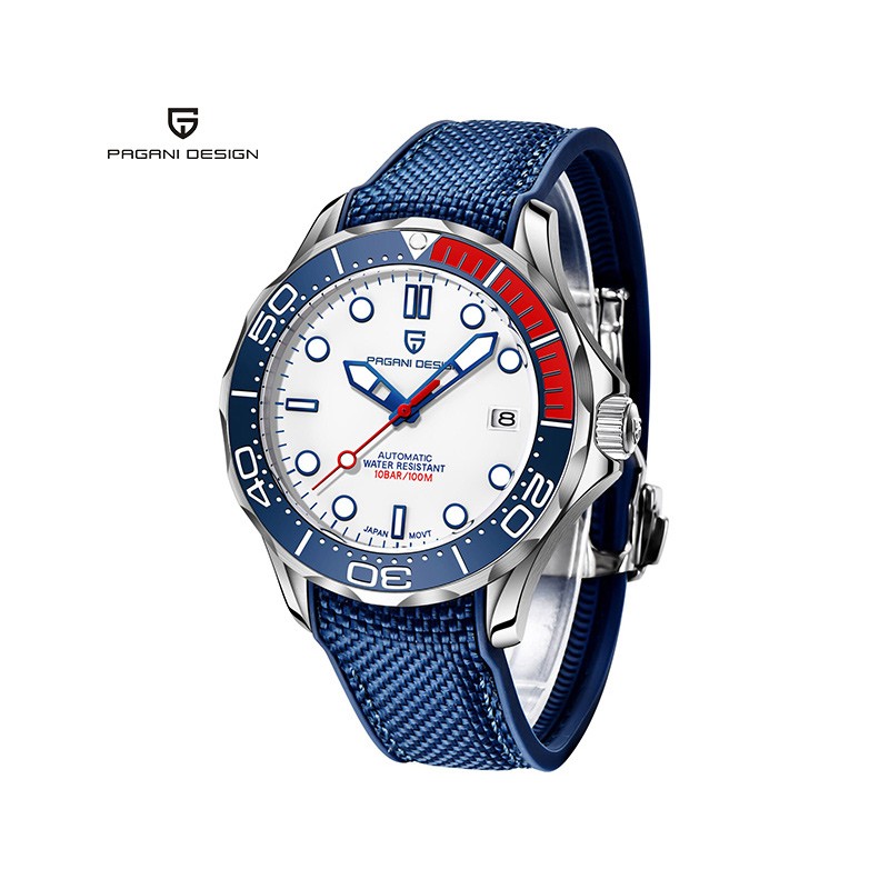 PAGANI DESIGN - fashion automatic watch - nylon strap - whiteWatches