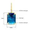 Elegant gold long earrings - with rectangular crystalEarrings