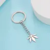 Silver keychain with maple leaf pendantKeyrings