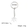 Silver keychain with maple leaf pendantKeyrings