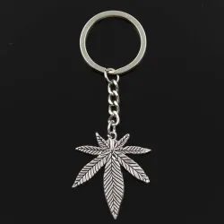 Metal keychain with maple leaf pendantKeyrings