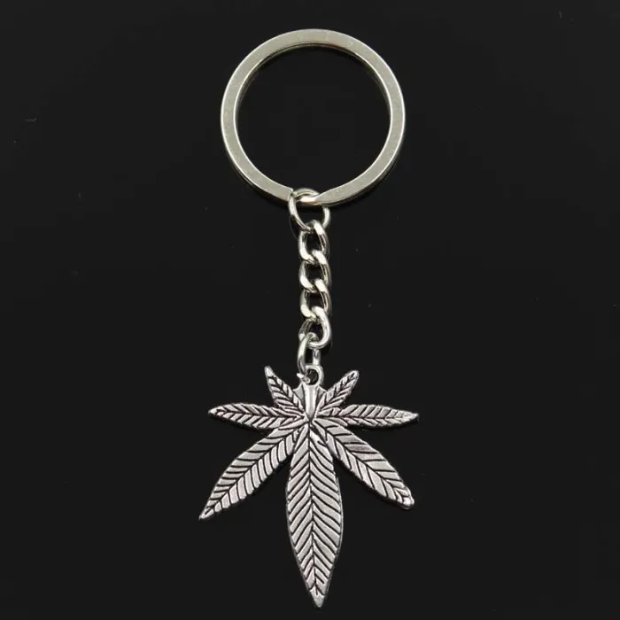 Metal keychain with maple leaf pendantKeyrings