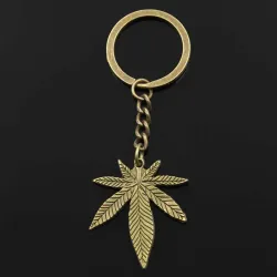 Metal keychain with maple leaf pendantKeyrings