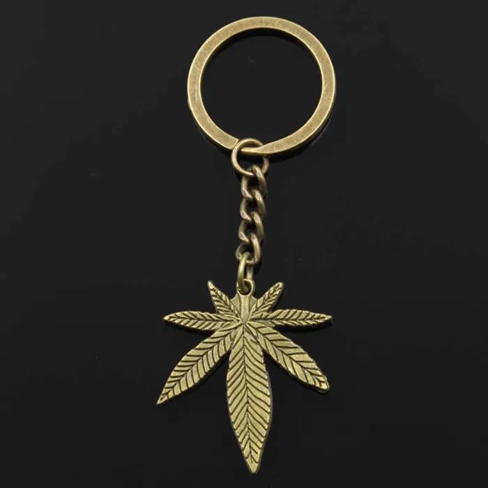 Metal keychain with maple leaf pendantKeyrings