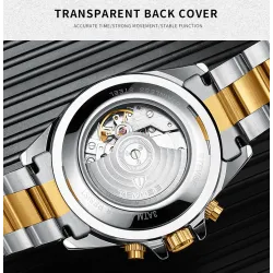 TEVISE - elegant automatic watch - stainless steel - waterproof - silver / blueWatches