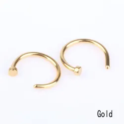 Nose hoop ring - body piercing - stainless steel - 2 piecesPiercings