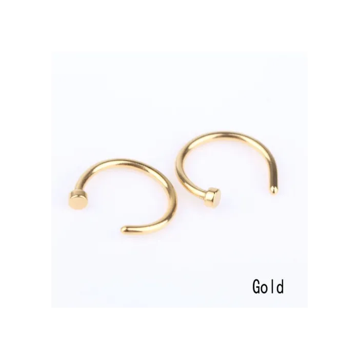 Nose hoop ring - body piercing - stainless steel - 2 piecesPiercings