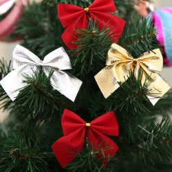 Decorative Christmas tree bowknots - 12 piecesChristmas