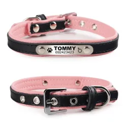 Dogs / cats collar - ID Tag - personalized - engraved - leatherCollar & Leads