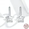 Small hoop earrings with crystal star - 925 sterling silverEarrings