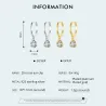 Hoop earrings with round white crystal - 925 sterling silverEarrings