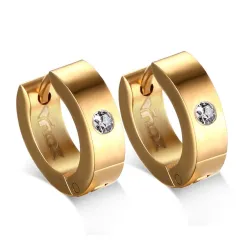 Small hoops earrings - with zirconia - stainless steelEarrings