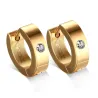 Small hoops earrings - with zirconia - stainless steelEarrings