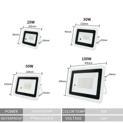 RGB LED floodlight - outdoor reflector - remote control - waterproof - 220V / 110V - 20W - 30W - 50W - 100WFloodlights