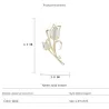White tulip shaped brooch - with crystalsBrooches