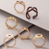 Retro style rings - brown flowers / hearts - 6 piecesRings