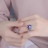 Elegant silver ring - crystal flowerRings