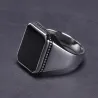 925 silver ring - signet ring with a black stoneRings
