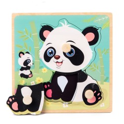 3D wooden puzzles - cartoon animals - educational toyWooden