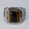 925 sterling silver ring - signet with tiger eye stoneRings