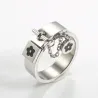 Lucky flower charm - with chain - ring - stainless steelRings
