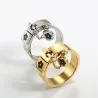 Lucky flower charm - with chain - ring - stainless steelRings