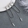 Long silver earrings - with chainEarrings