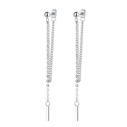 Long silver earrings - with chainEarrings