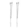 Long silver earrings - with chainEarrings