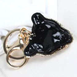Crystal leopard head - keychainKeyrings