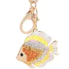 Crystal fish - gold - keyringKeyrings